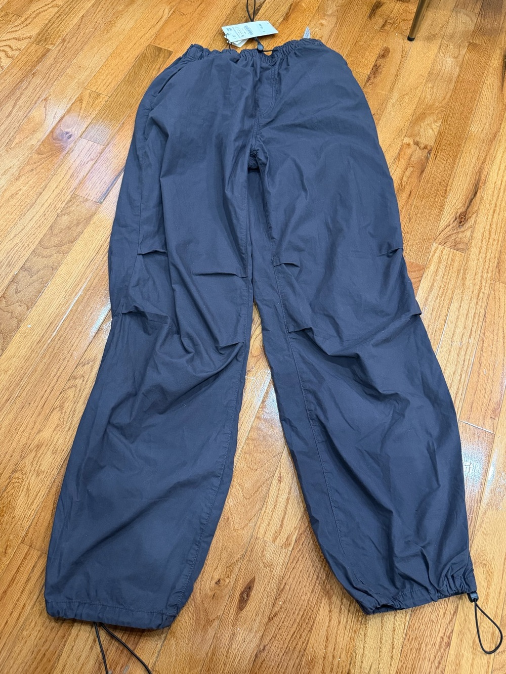 Zara Charcoal Parachute Pants — Size S — NWT